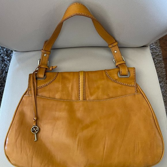 Tan Leather Francesco Biasia Shoulder Purse - Picture 2 of 4